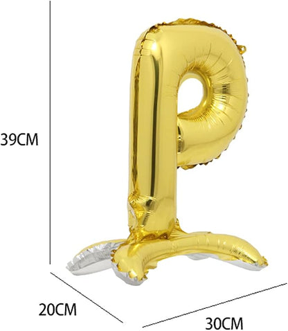 16" Standing Gold Alphabet Letter and Number Balloons Aluminum Hanging Foil - Image 2