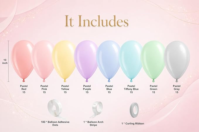Pastel Balloon Garland Kit 120 Pack – Macaron Pastel Balloons - Image 2