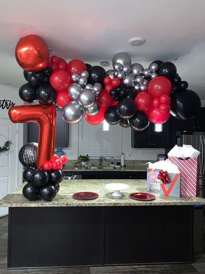Red Number 7 Balloon 40 Inch, 7th Birthday Party Decorations Men Women | Foil - Image 8
