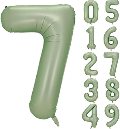 Number 7 Balloon, 40-Inch Sage Green Number Balloon | 40-inch foil balloon by GifloonOfficial