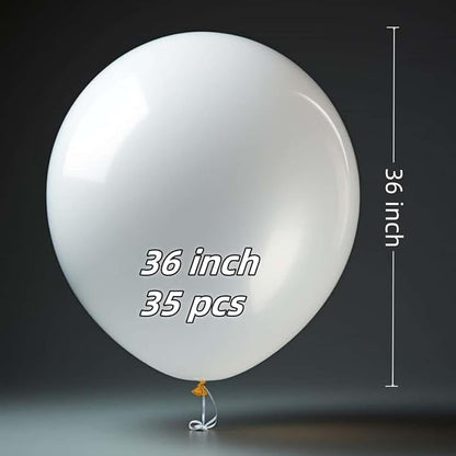 30 Pack White Balloons 36 Inch White Latex Large Balloon Bulk - Image 2