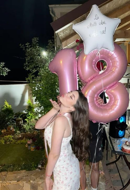 Pearl Pink Number 8 Balloon 40 inch, 8th Birthday Party Balloons Decorations | - Image 3