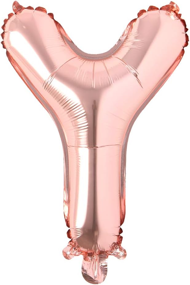 16" inch Single Rose Gold Alphabet Letter number Balloons Aluminum Hanging Foil by REIANS