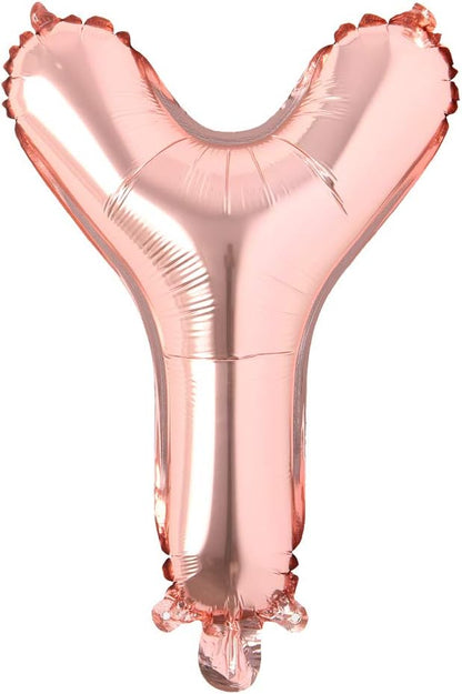 16" inch Single Rose Gold Alphabet Letter number Balloons Aluminum Hanging Foil by REIANS