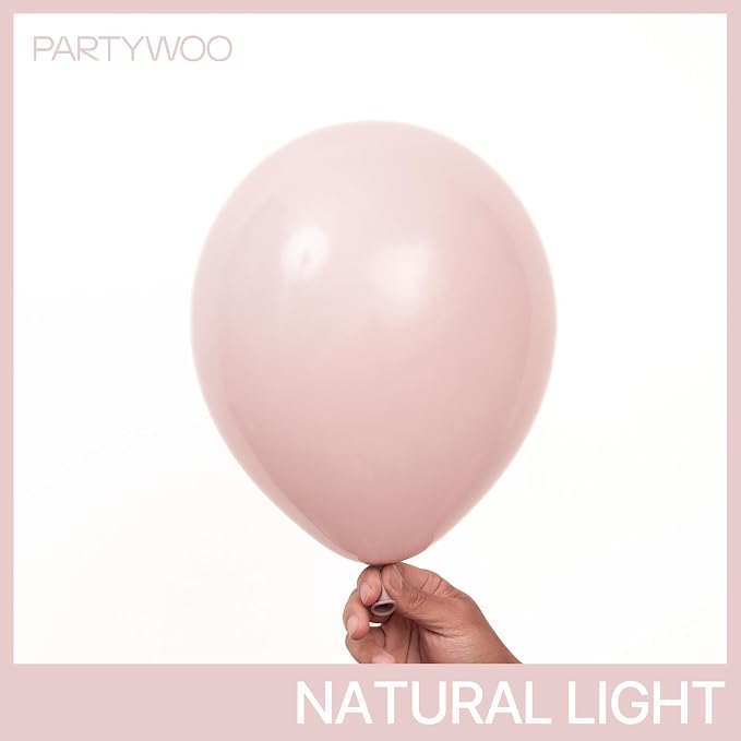 PartyWoo Dusty Pink Balloons 100pcs Lilac Pink Color 12 Inch | Balloons - Image 2