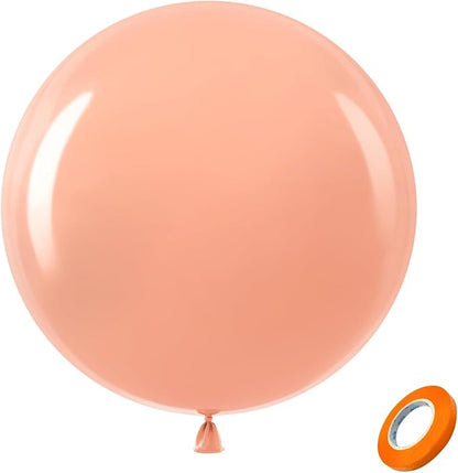 Bezente Pastel Orange Giant Latex Round Balloons 36 Inch 8 Pack | Light Orange by Bezente