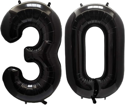 AULE 40 Inch Black 30 Balloon Number Foil 0-9 Birthday Big Numbers | Birthday by AULE