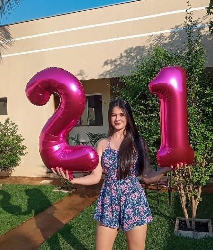 Hot Pink Number 2 Balloon 40 inch, Balloon numbers party supplies, deco photo - Image 4