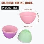 8-Piece Silicone Mixing Bowl Set, 3.3-Inch Microwaveable Silicone Bowls for Facial Masks, Mud Masks, and Other Skin Care Products Facial Bowls for Estheticians. (4 colors)