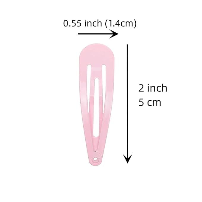 40 Pcs 2 Inch pink Metal Snap Hair Clips No Slip Hair Barrettes For Women Hair Accessories(Pink)
