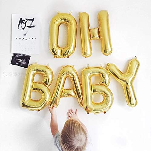 OH BABY Letter Balloons, Baby Shower Party Decorations Decor Supplies, 16 Inch - Image 2