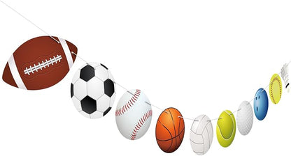 Hooqict Sports Themed Party Decorations Happy Birthday Banner Baseball Football by Hooqict