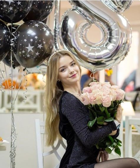 Silver Number 8 Balloon 40 inch, Balloon numbers party supplies, deco photo - Image 8