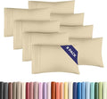 Queen Pillow Cases Set of 8 - Ultra Soft Hotel Quality Pillowcase Covers - Comfy & Wrinkle Free - Shrink, Stain and Fade Resistant - Easy-Care, Machine Washable Pillow Protectors - 8 Pcs Set - Cream