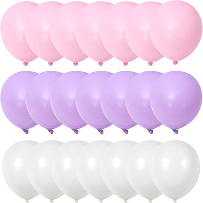 Pink and Purple Balloons, 75 Pack Pastel Purple Pink and Matte White Latex - Image 9