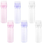 6PCS 6oz/180ml Root Comb Applicator Bottle,Hair Oil Applicator with Comb,Plastic Hair Dye Bottle Applicator Brush with Graduated Scale