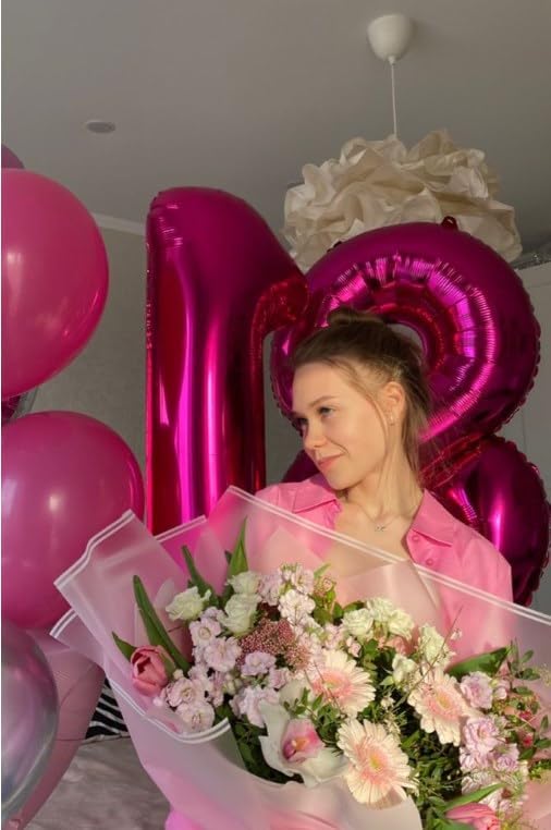 Hot Pink Number 1 Balloon 40 inch, Balloon numbers party supplies, deco photo - Image 6