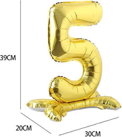 16" Standing Gold Alphabet Letter and Number Balloons Aluminum Hanging Foil - Image 2