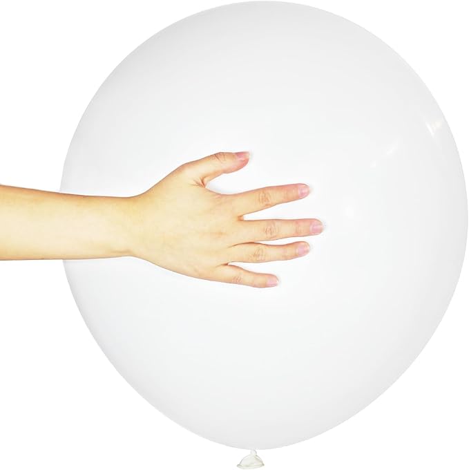 White Balloons 18 Inch 12 Pack Large Latex Party Balloons Round Helium Balloon by ASIYUHY