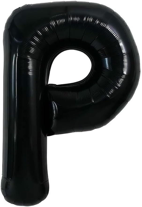 40 Inch Black Letter P Foil Balloon, Large Jumbo Mylar Helium Alphabet Balloon by Unknown