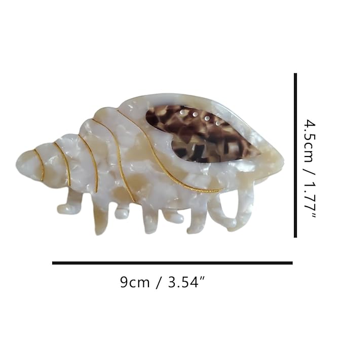 Spiral Conch Claw Clip,Acetate Hair Clips,Small Claw Clips for Women,Brown