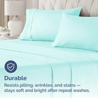 King Pillow Cases Set of 2 - Ultra Soft Hotel Quality Pillowcase Covers - Comfy, Cozy & Wrinkle Free - Shrinkage, Stain and Fade Resistant - Machine Washable Pillow Protectors - 2 Piece Set - Spa Blue