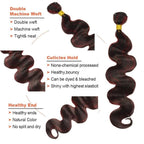 Highlight Human Hair Bundles Burgundy Body Wave Bundles 22 24 26 Inch Niegmeag Brazilian Virgin Soft and Skily Remy Hair Extensions 300g