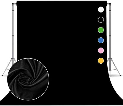 Black Photo Backdrop for Photoshoot, Fabric 8x10ft | Versatile Studio Photo by TERSUM