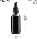YIZHAO Black Glass Dropper Bottle 2oz, Tincture Bottles with Glass Dropper, for Essential Oils, Aromatherapy, Cosmetic, Laboratory, Pharmacy, Liquids, Travel –6 Pcs
