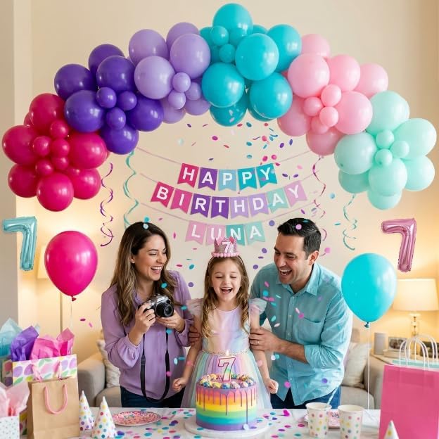 Pink Purple and Blue Balloons - Image 8