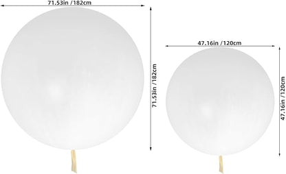 Beavorty 2pcs White Latex Jumbo Weather Balloons 48" and 72" - Image 2