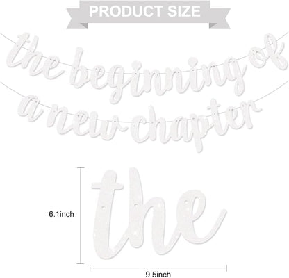 BEISHIDA White Pre-Strung Glitter The Beginning of A New Chapter Banner | - Image 2