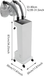Professional Nano Hair Steamer, Multi-Function Micro-Mist Hair Steamer with Universal Wheel 2 Vaporizing Caps for Deep Care Hair Repair Salon Spa (White)