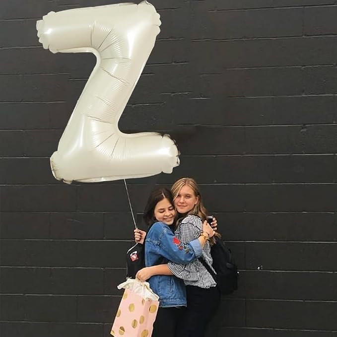 TONIFUL 40 Inch Large Cream White Letter Z Balloons Giant Alphabet Letter - Image 5