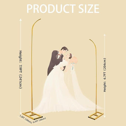 Balloon Arch Stand Set of 2, 7.9FT&6.7FT Wedding Arch Frames - Image 2