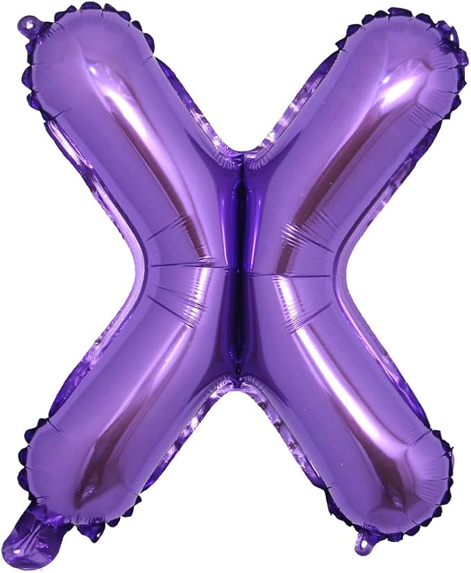 16 inch Purple Alphabet Letter and Number Balloons Set Package, Aluminum by RUIANSI
