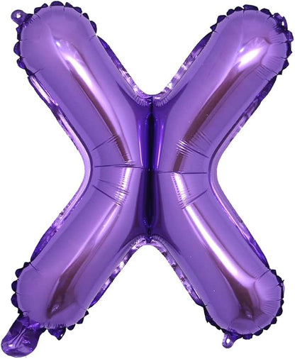 16 inch Purple Alphabet Letter and Number Balloons Set Package, Aluminum by RUIANSI