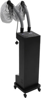 Hair Steamer, Professional Micro Mist Hair Color Processor with 2 Vaporizing Caps, 650W Vertical Hair Care Machine with Rolling Wheels, Salon Spa Equipment for Deep Hair Care Repair, Hair Styling