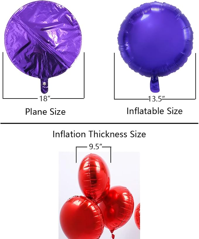 Purple Round Balloon 18 Inches Foil Balloons Mylar Helium Balloons - Image 3