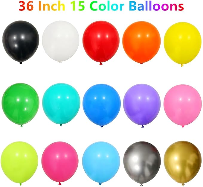 30 Pcs 36 Inch Giant Balloons Latex Large Assorted Color Rainbow Big Balloon - Image 3