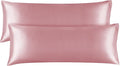 BEDELITE Satin Body Pillow Cover 2 Pack, Super Soft and Cooling Body Pillow Pillowcase for Hair and Skin, Breathable Silky Full Long Pillowcase Cover(20"x54", Nostalgia)