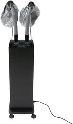 Professional Nano Hair Steamer, Multi-Function Micro-Mist Hair Steamer with Universal Wheel 2 Vaporizing Caps for Deep Care Hair Repair Salon Spa (Black)