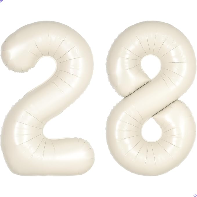 Cream Balloons Number 28 82 Balloon by Unknown
