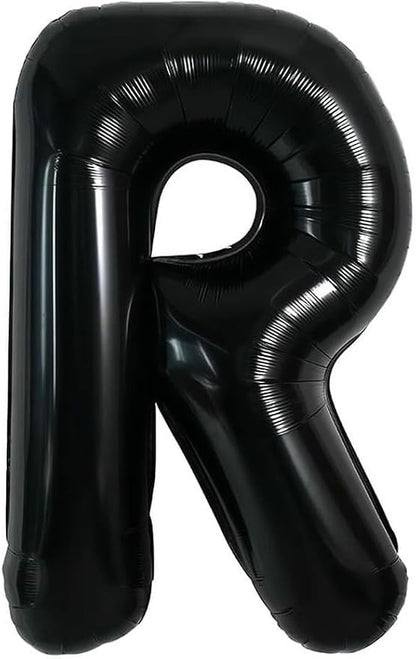 40 Inch Black Letter R Foil Balloon, Large Jumbo Mylar Helium Alphabet Balloon by Unknown