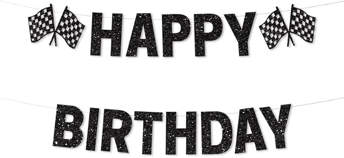 Race Car Happy Birthday Banner Race Car Birthday Party Racing Themed Birthday by BIEUFBJI