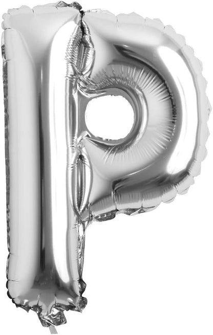 16" inch Single Silver Alphabet Letter number Balloons Aluminum Hanging Foil by REIANS