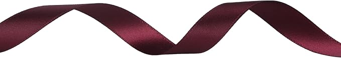 Ribbli Double Faced Burgundy Satin Ribbon, 1/2” x Continuous 25 Yards, Use - Image 2