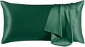 THXSILK Set of 2 100% Mulberry Silk Pillowcase for Hair and Skin, Grade 6A+ Mulberry Silk Pillow Cases Ultra-Soft, Hypoallergenic Pillow Case Cover with Zipper (California King 20"x40", Green)