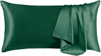 THXSILK 100% Mulberry Silk Pillowcase for Hair and Skin Heath, Best Gift Choice, Grade 6A+ Silk, Mulberry Silk Pillow Cover with Zipper, 1pc(California King Size 20"x40", Emerald Green)