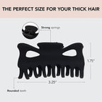 Kitsch Large Claw Clip for Thick Hair | Rubberized Finish for Easy-Grip, Electroplated Springs | Big Hair Clips for Updos Hairstyle | Ideal Gifts for Women - Black, 1pc